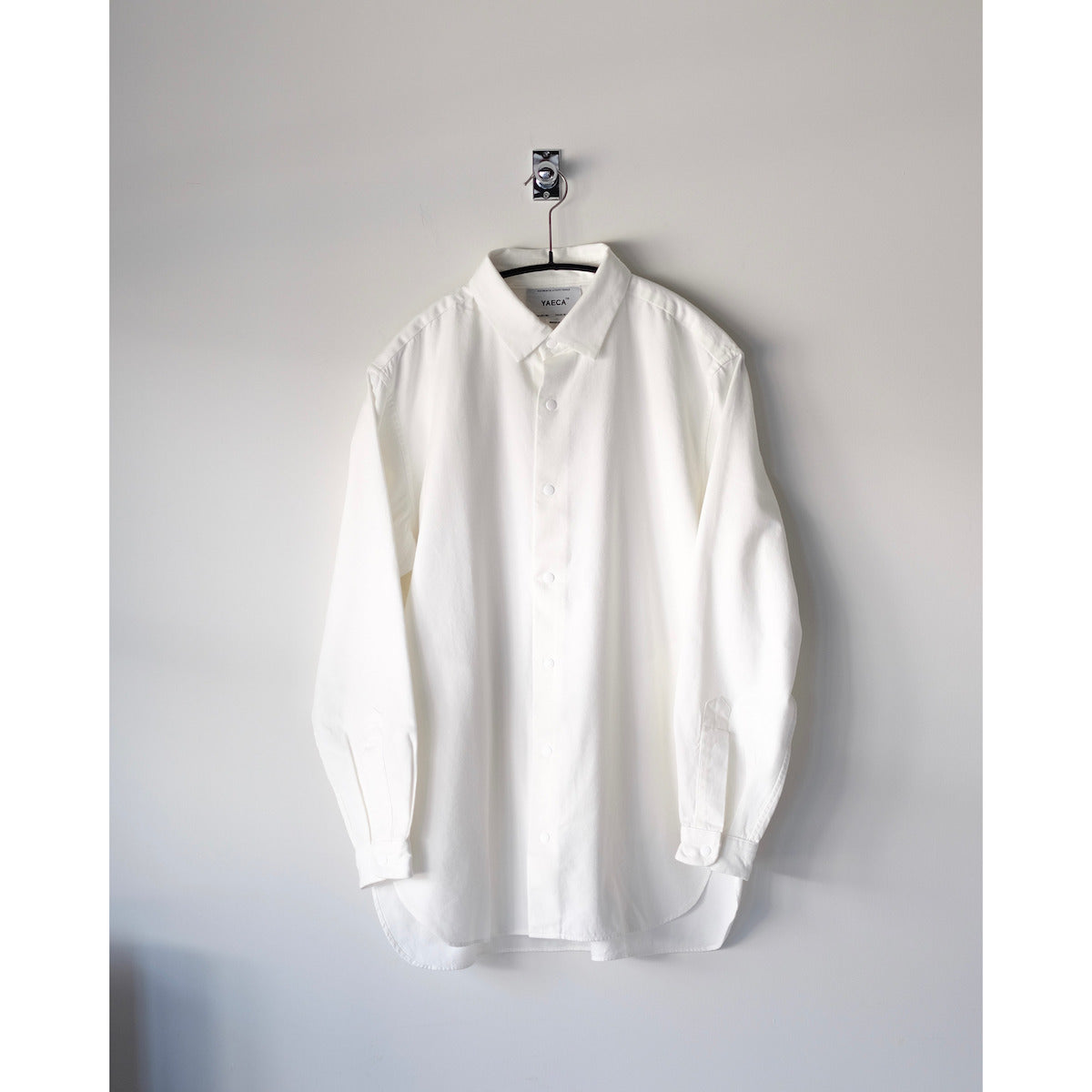 YAECA WOMEN / Relax Long Comfort Shirt / WHITE