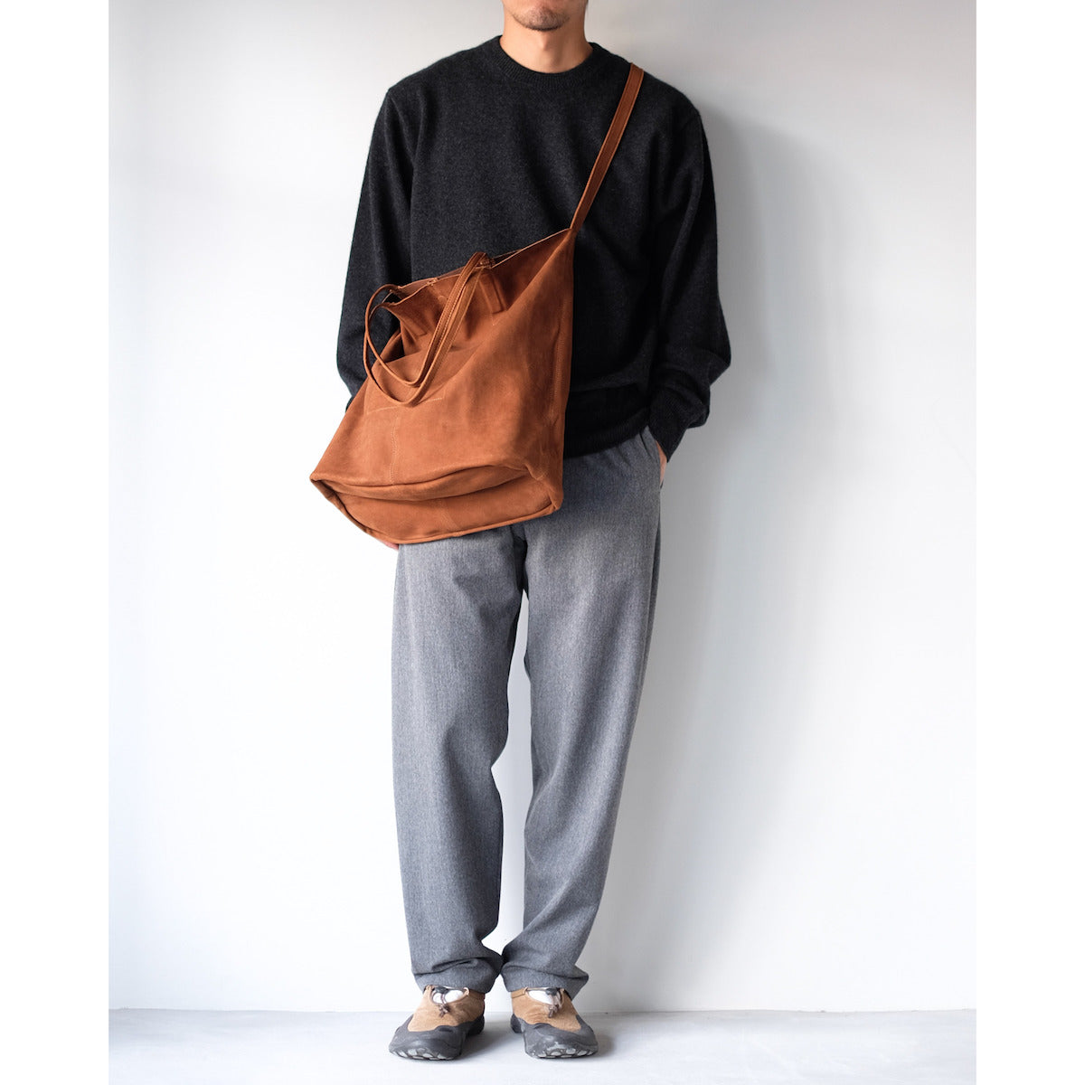 morphee / 3way Large Tote / Oiled Suede Brown