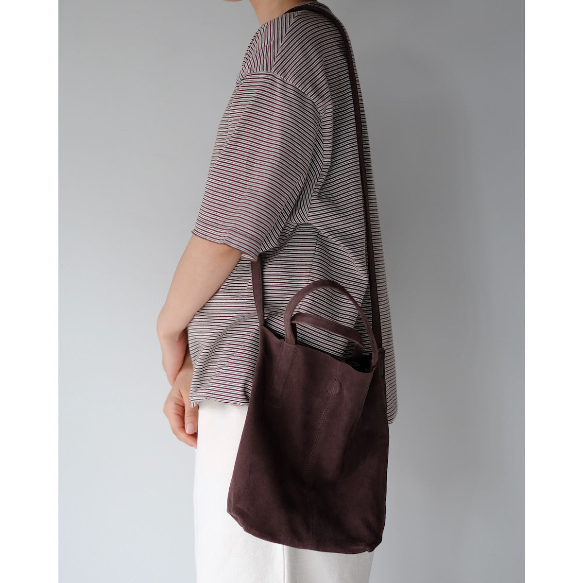 morphee / 2way Small Tote / Oiled Suede Dark Choco