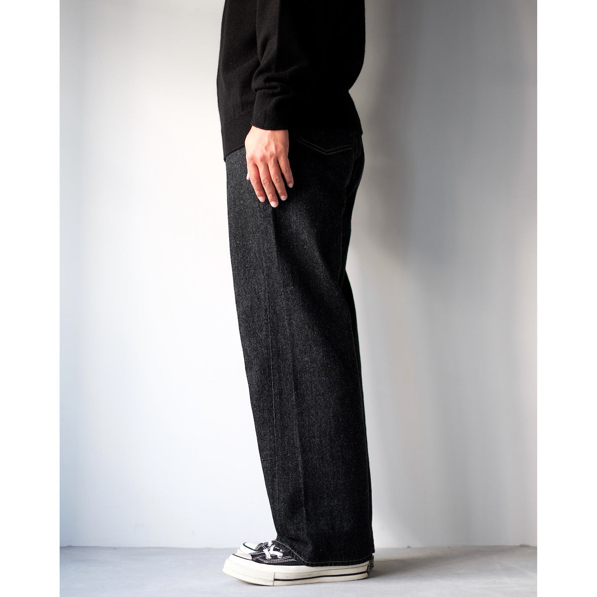 YAECA WOMEN / Wide Denim Pant / BLACK