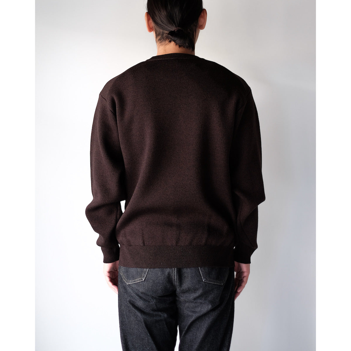 BATONER / Solid Wool Smooth Crew Neck / ROSEWOOD