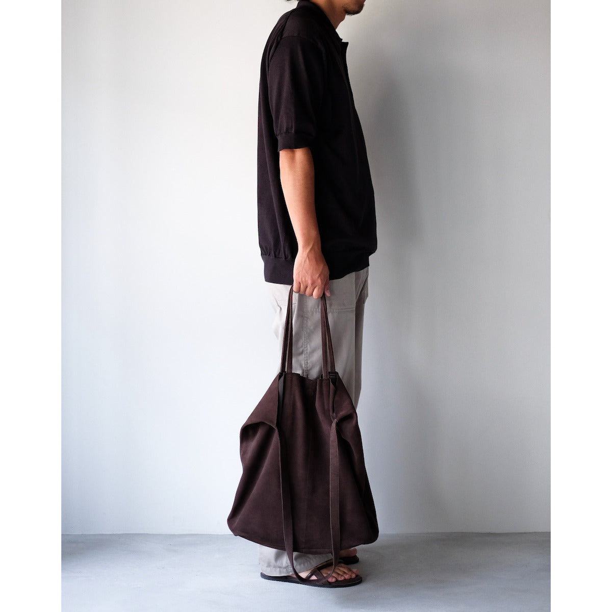 morphee / 3way Large Tote / Oiled Suede Dark Choco