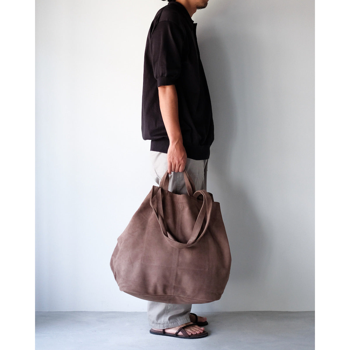 morphee / Double Tote XXL / Oiled Suede Elephant