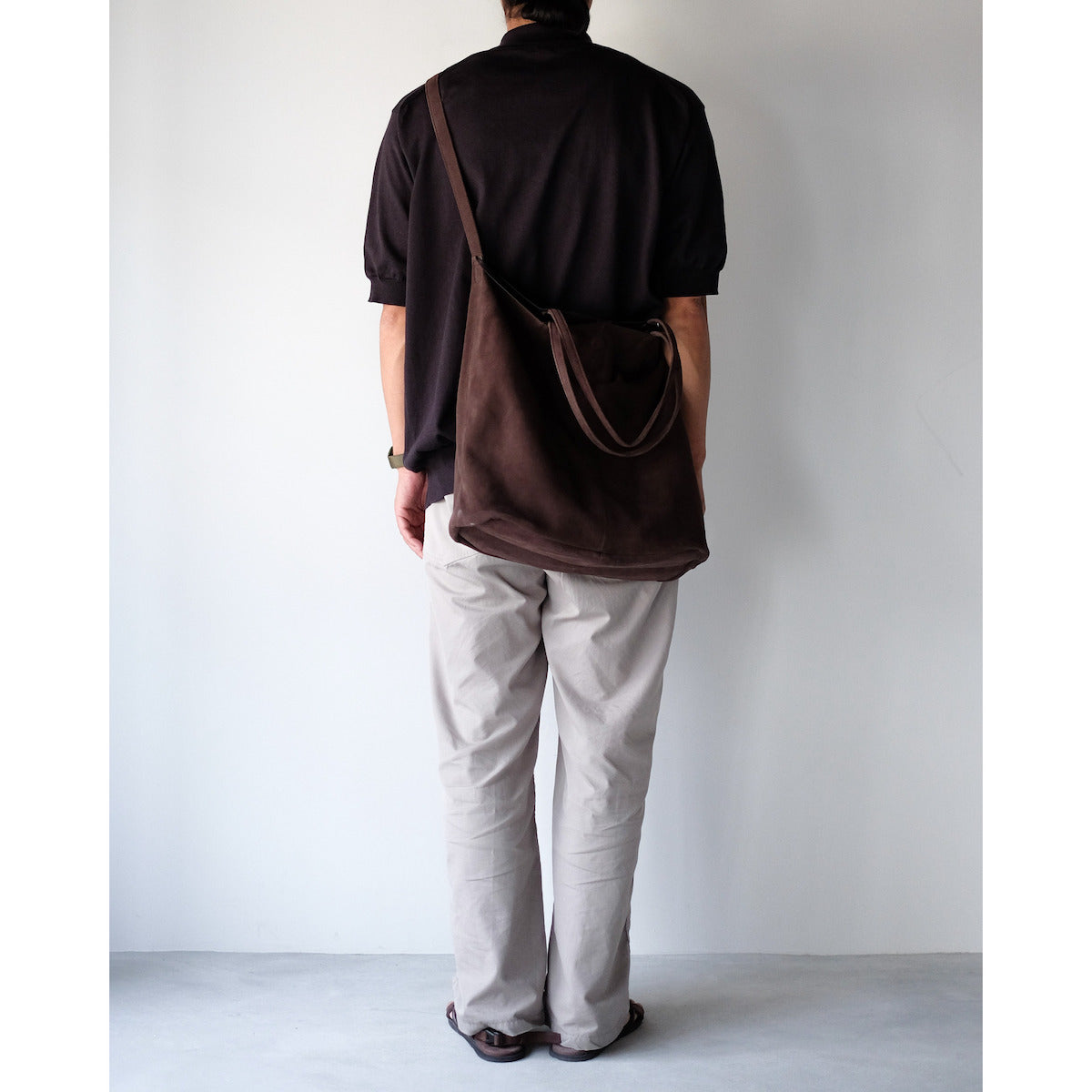 morphee / 3way Large Tote / Oiled Suede Dark Choco