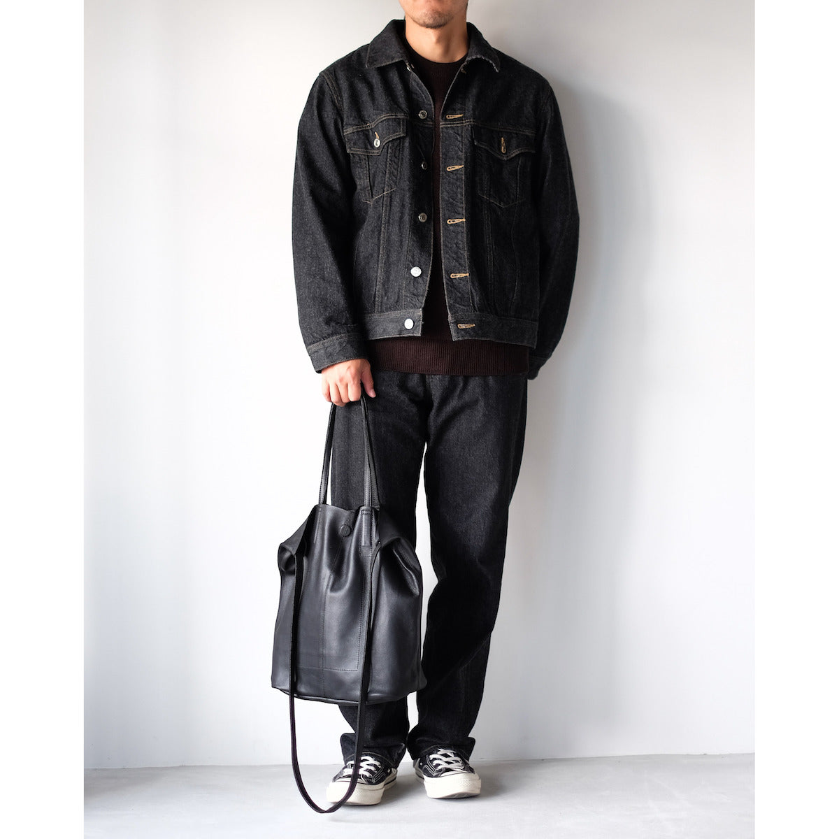 BATONER / Solid Wool Smooth Crew Neck / ROSEWOOD
