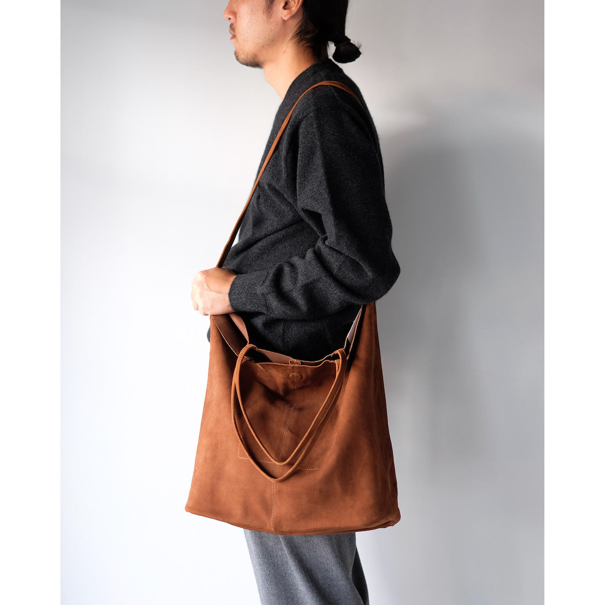 morphee / 3way Large Tote / Oiled Suede Brown