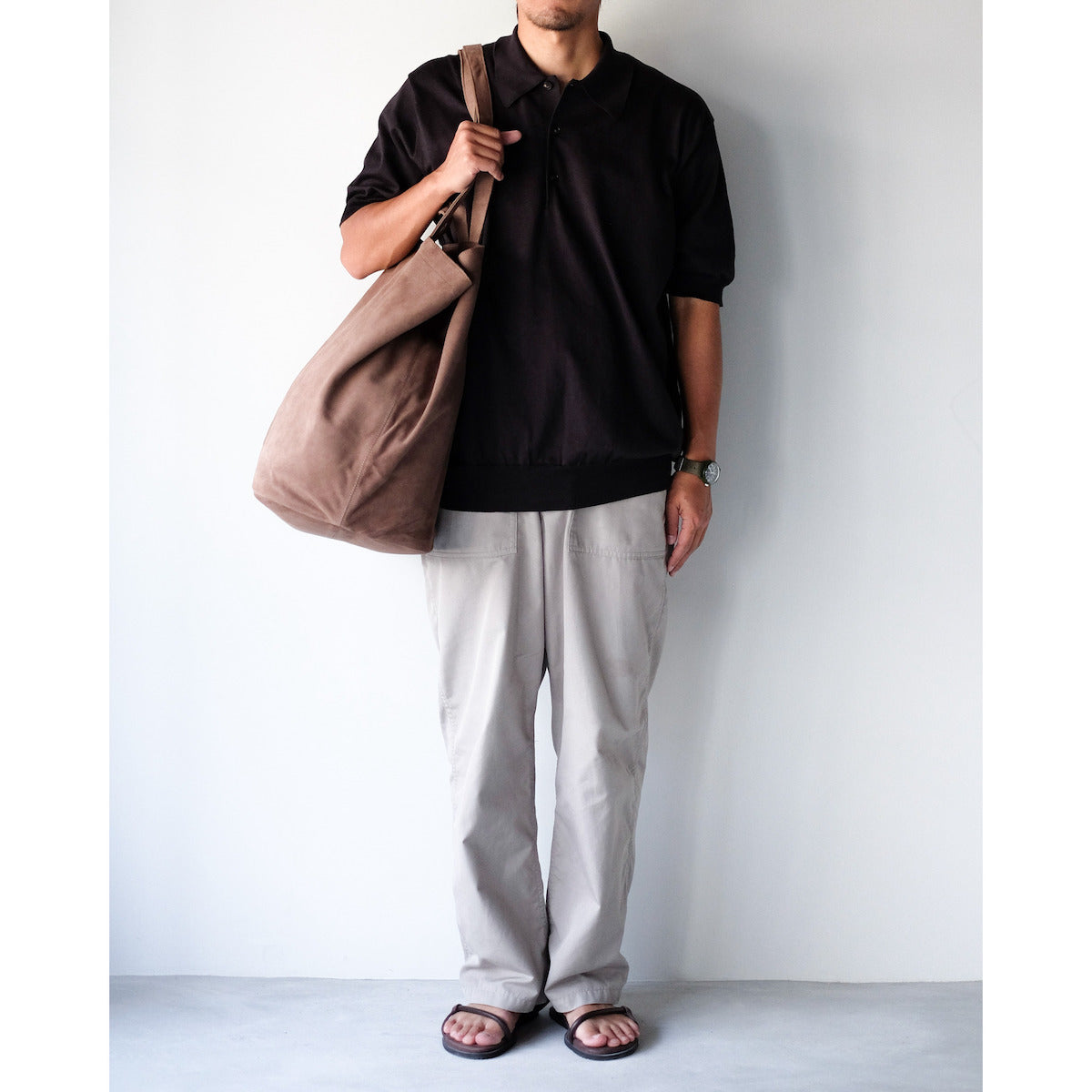 morphee / Double Tote XXL / Oiled Suede Elephant
