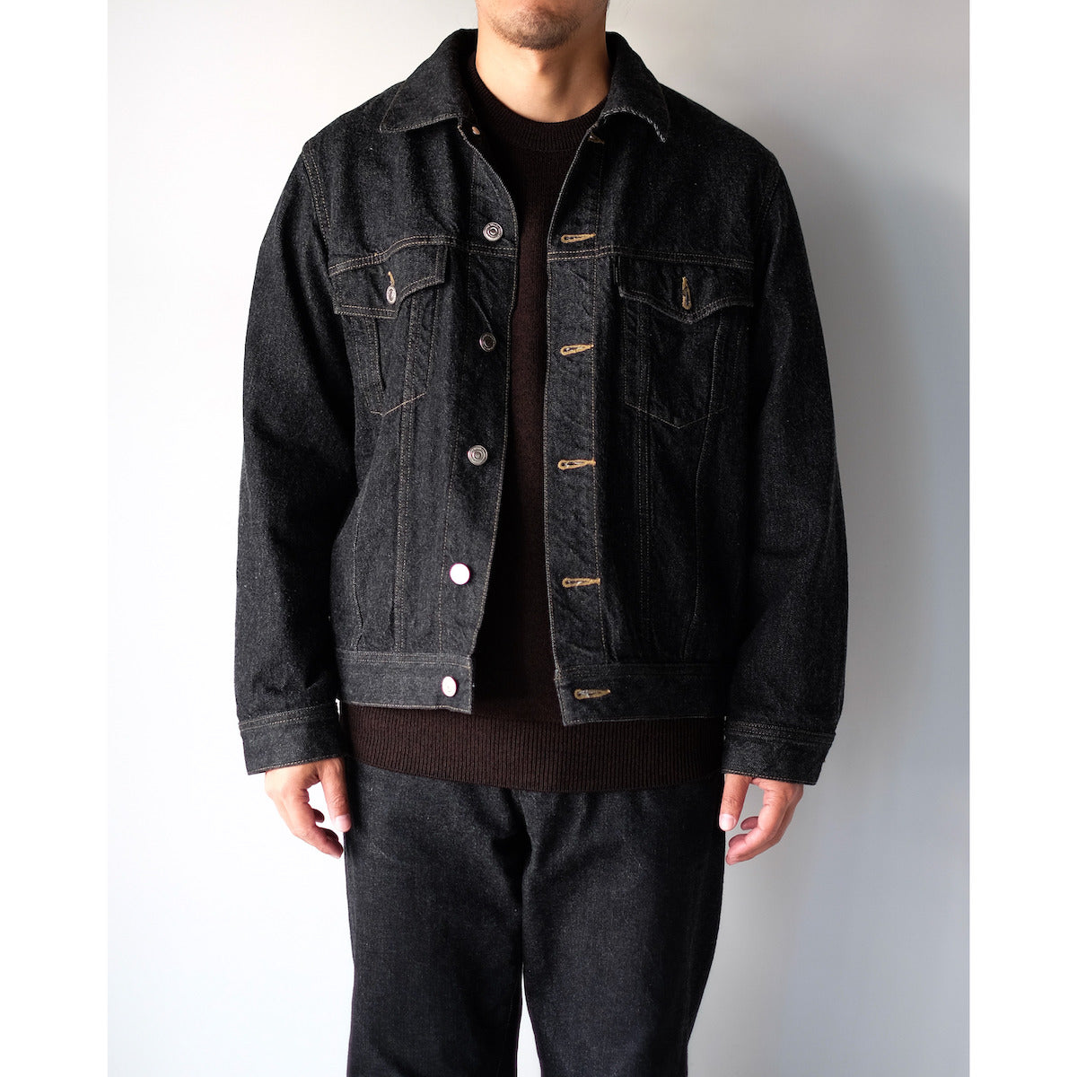 BATONER / Solid Wool Smooth Crew Neck / ROSEWOOD