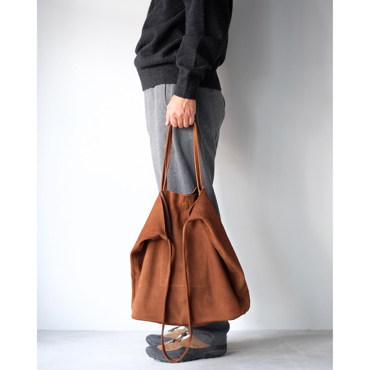 morphee / 3way Large Tote / Oiled Suede Brown