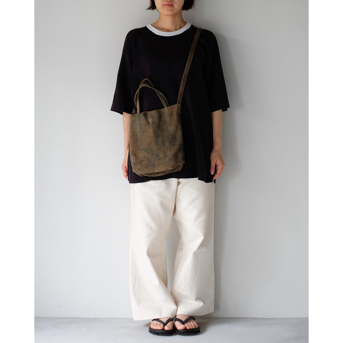 morphee / 2way Small Tote / Antique Suede Rust Brown