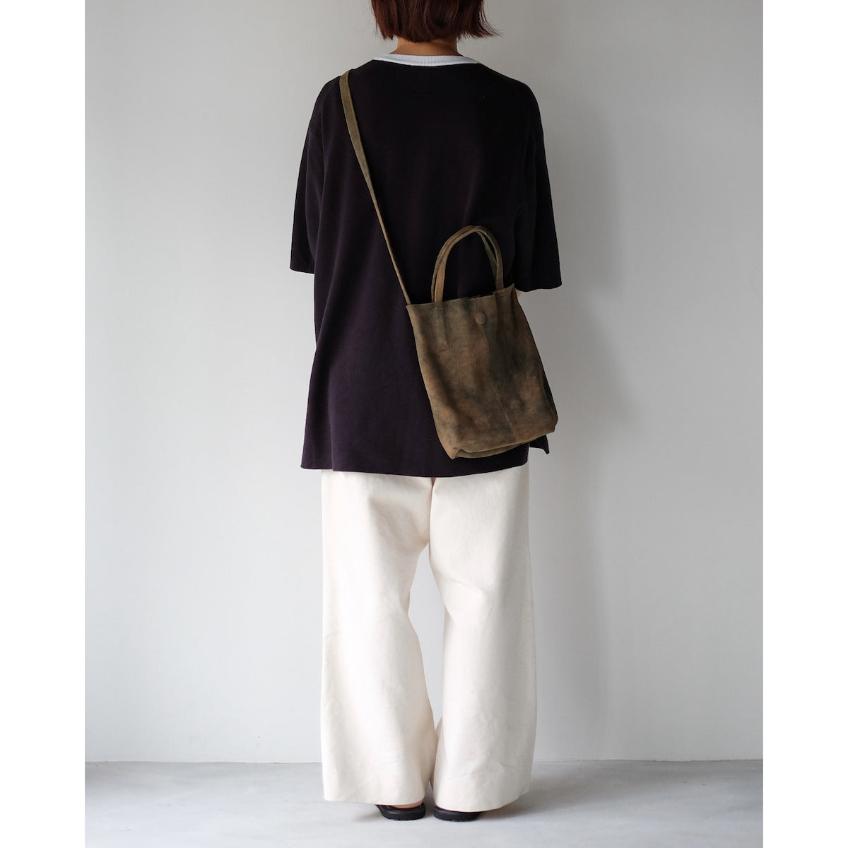 morphee / 2way Small Tote / Antique Suede Rust Brown