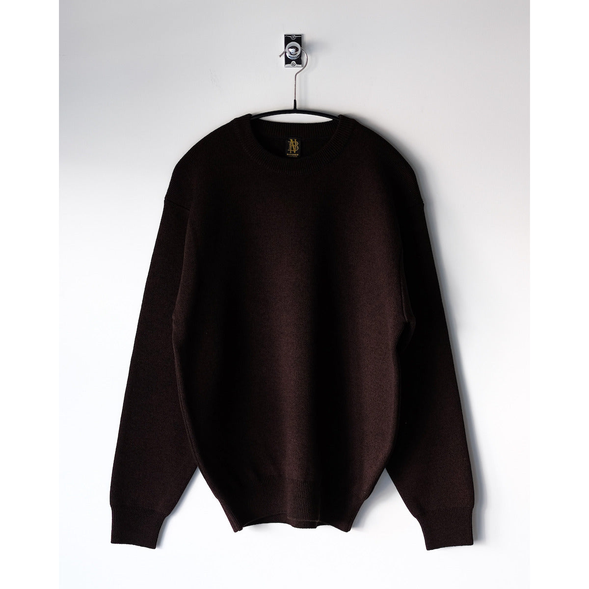 BATONER / Solid Wool Smooth Crew Neck / ROSEWOOD