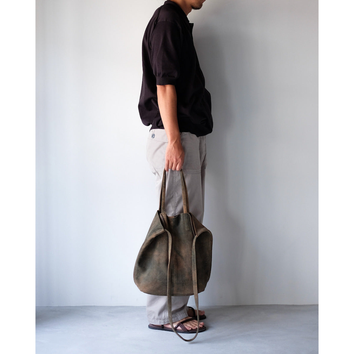 morphee / 3way Medium Tote(L Shoulder) / Antique Suede Rust Brown