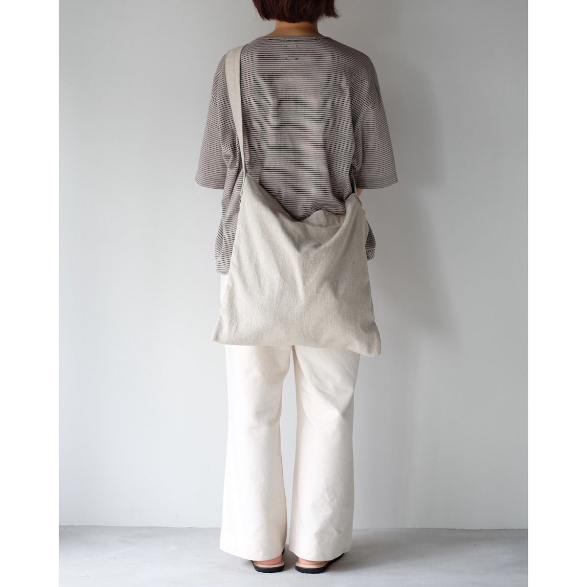 THREAD-LINE / Linen Cotton Flat Shoulder / BEIGE