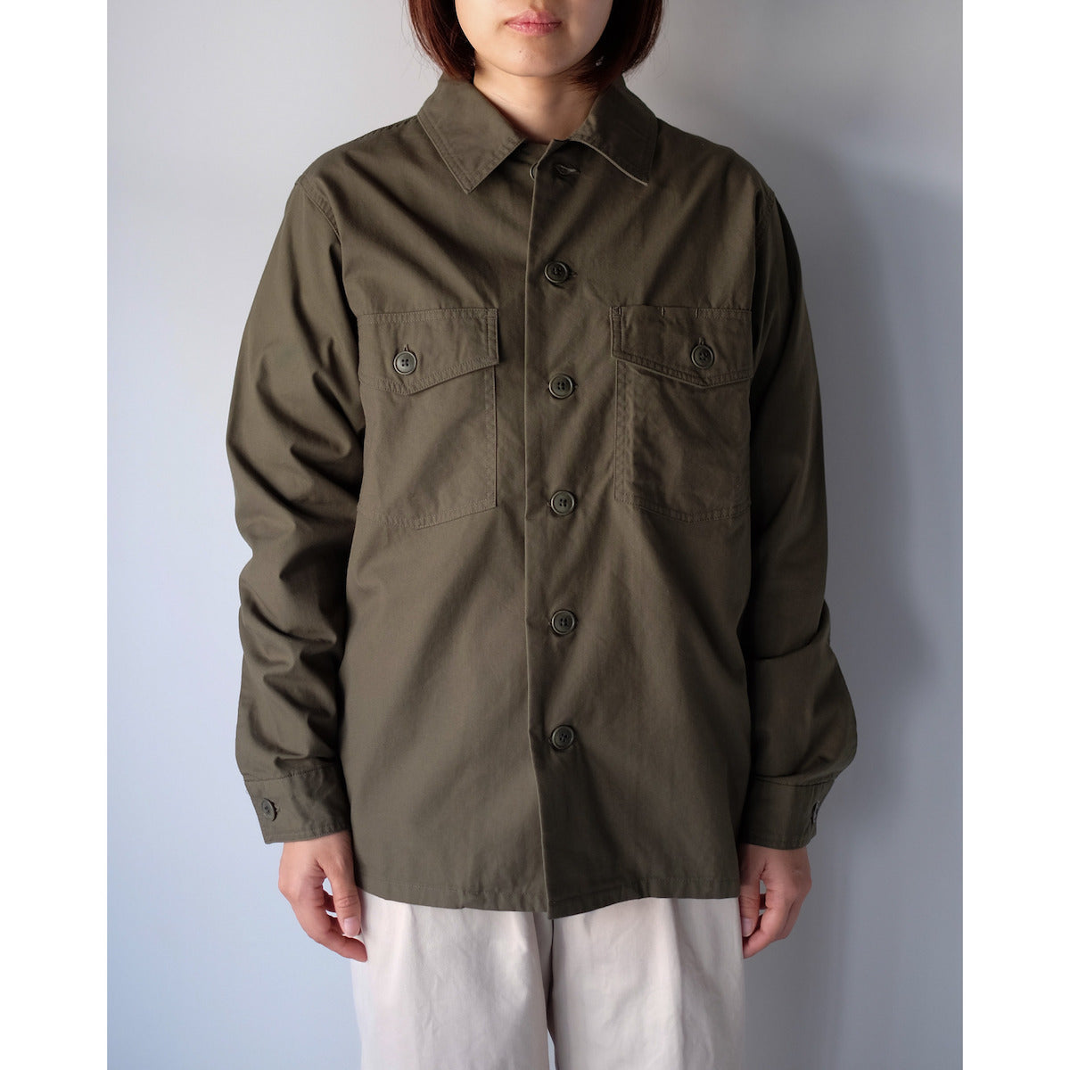 YAECA WOMEN / Baker Shirt / OLIVE