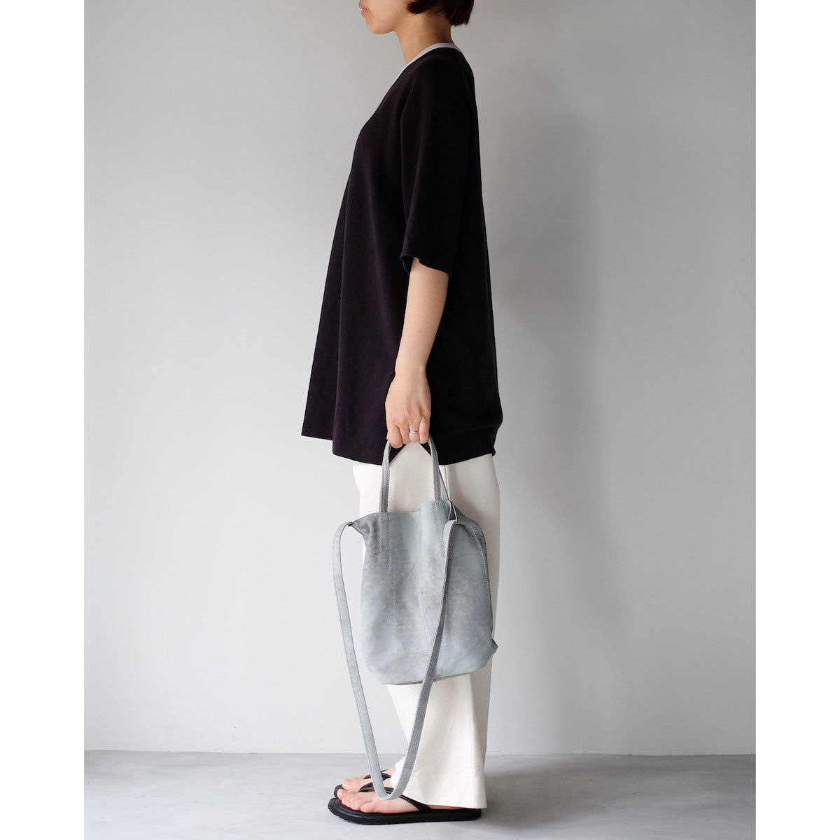 morphee / 2way Small Tote / Antique Suede Light Grey
