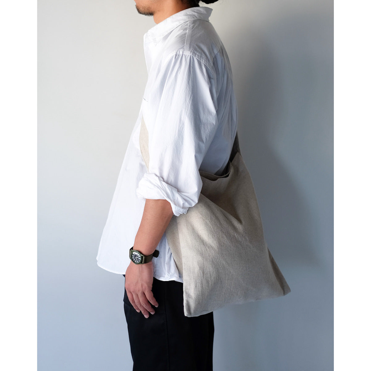 THREAD-LINE / Linen Cotton Flat Shoulder / BEIGE