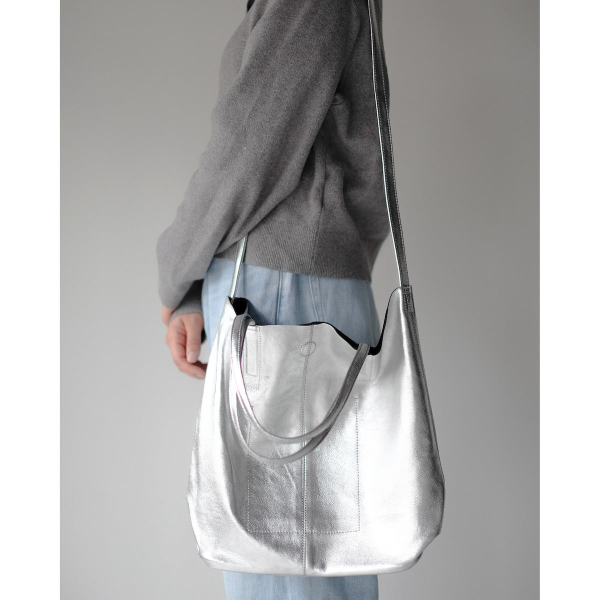 morphee / 3way Medium Tote(L Shoulder) / SILVER