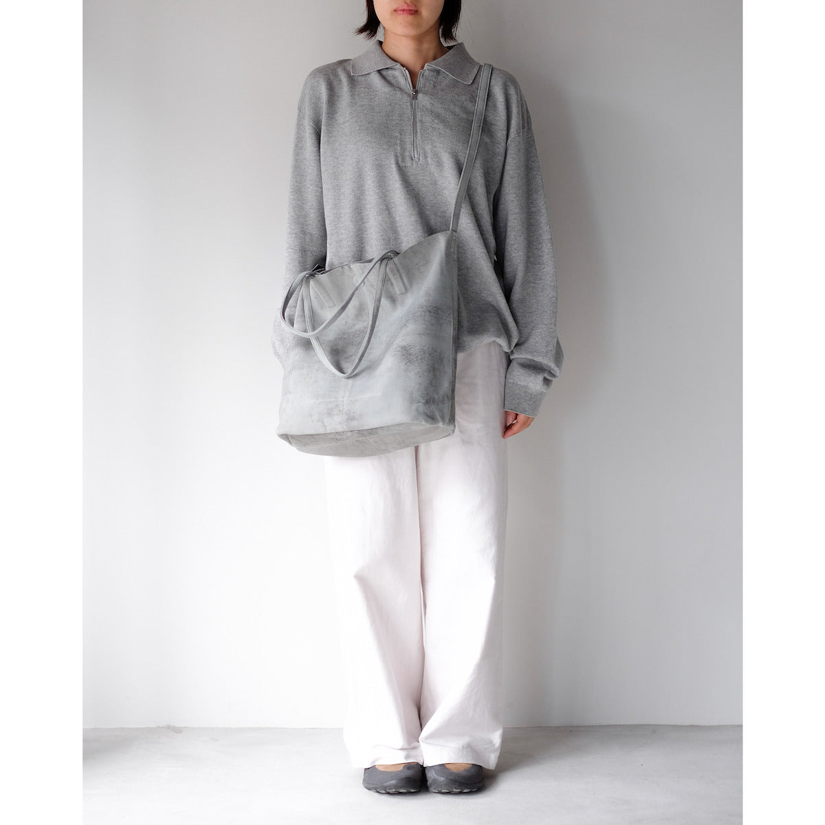 morphee / 3way Medium Tote / Antique Suede Light Gray