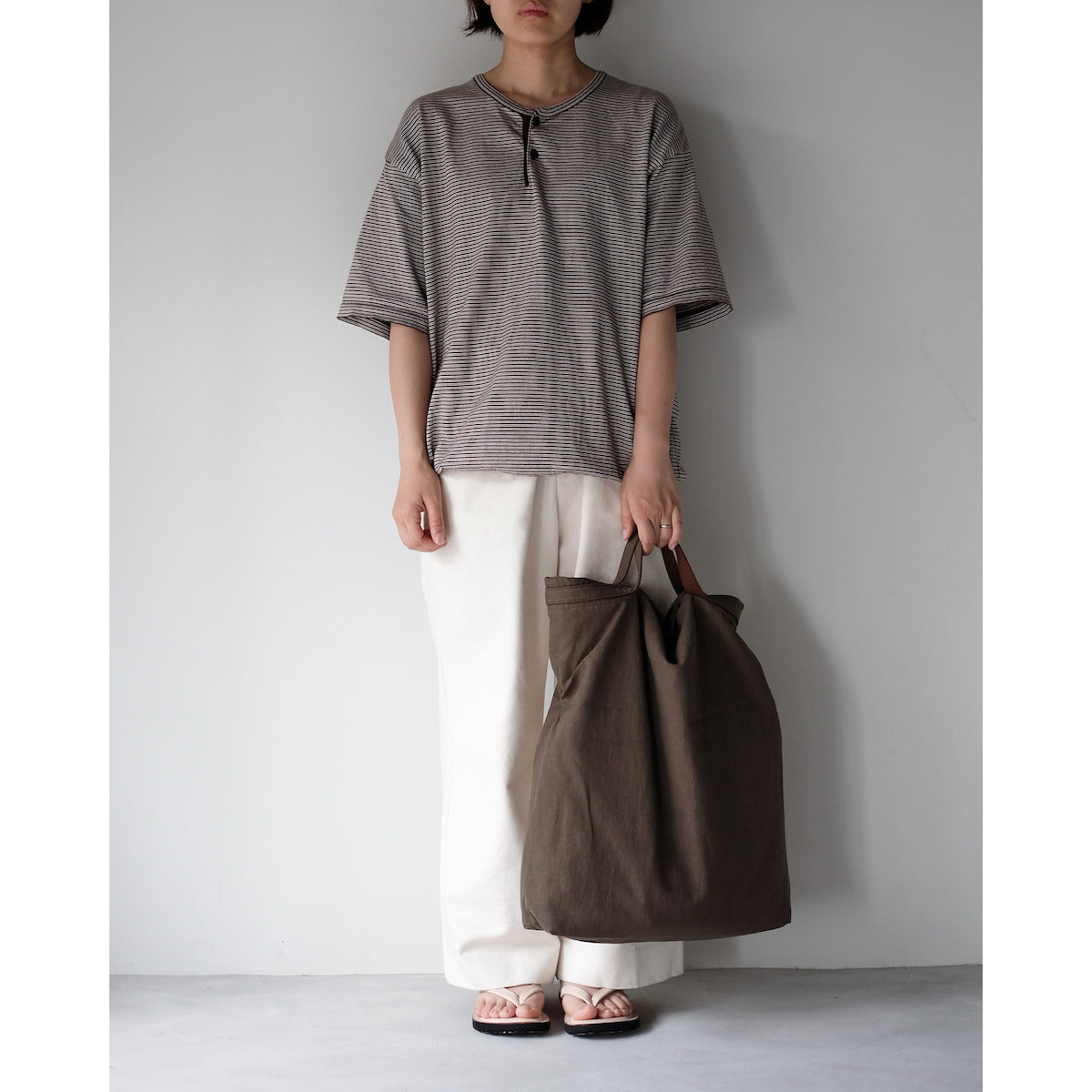 KaILI / COTTON HEMP TRANSFORM BAG M / BROWN
