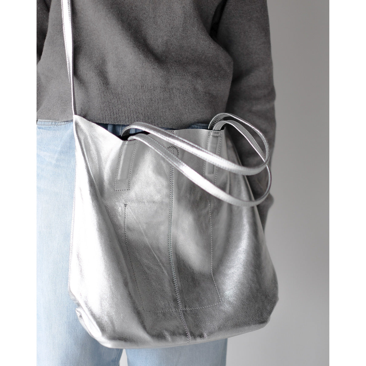 morphee / 3way Medium Tote(L Shoulder) / SILVER