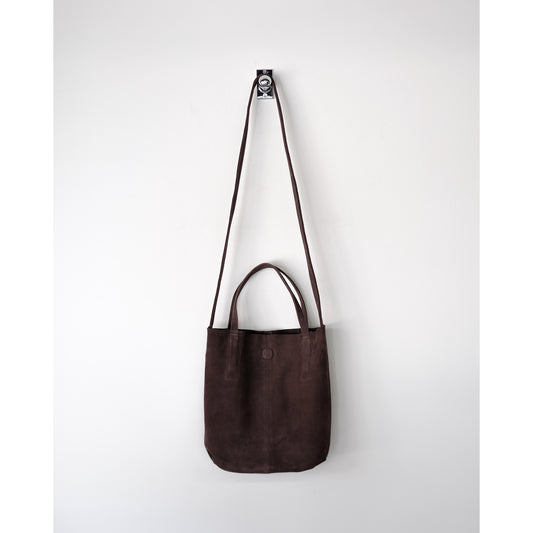 morphee / 2way Small Tote / Oiled Suede Dark Choco