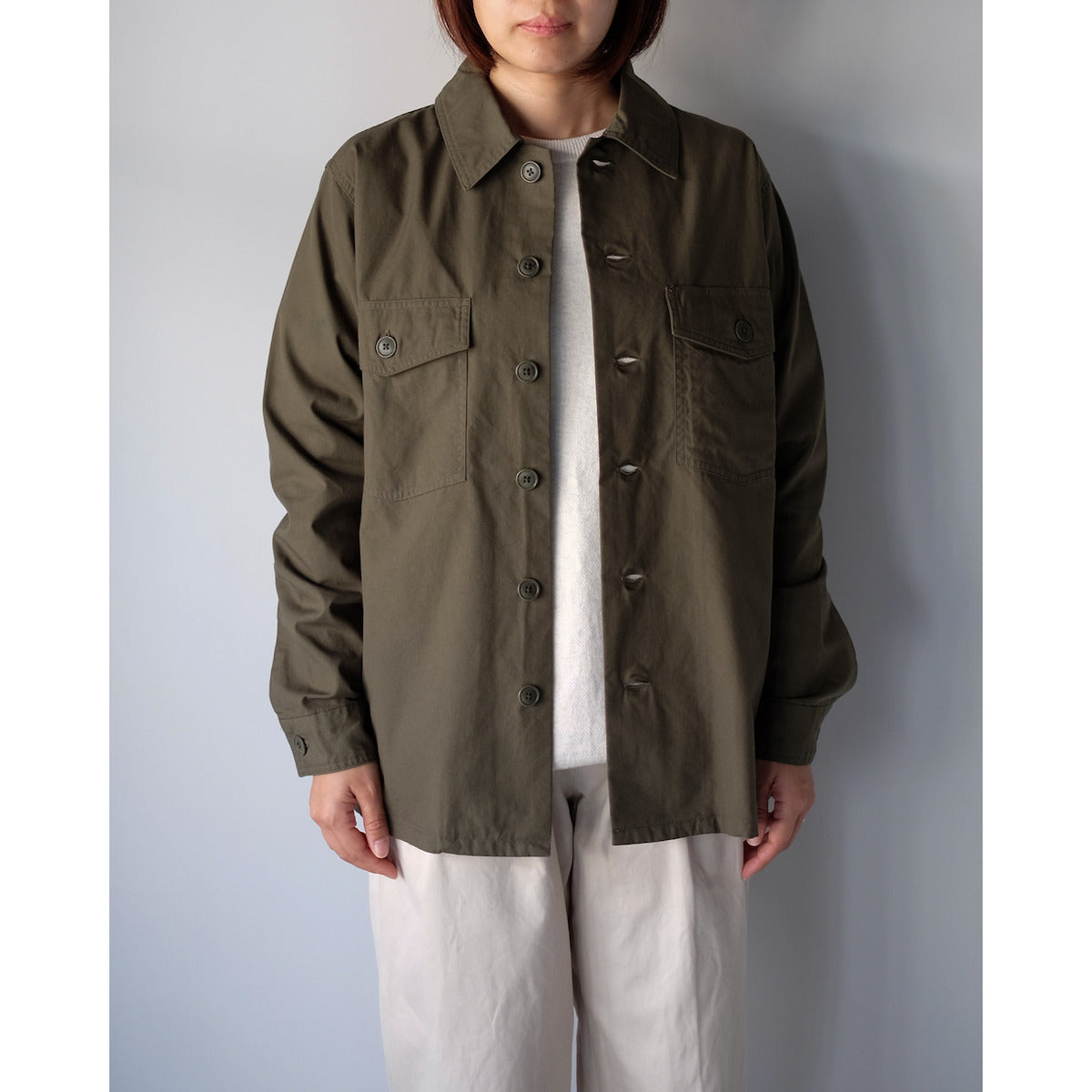 YAECA WOMEN / Baker Shirt / OLIVE