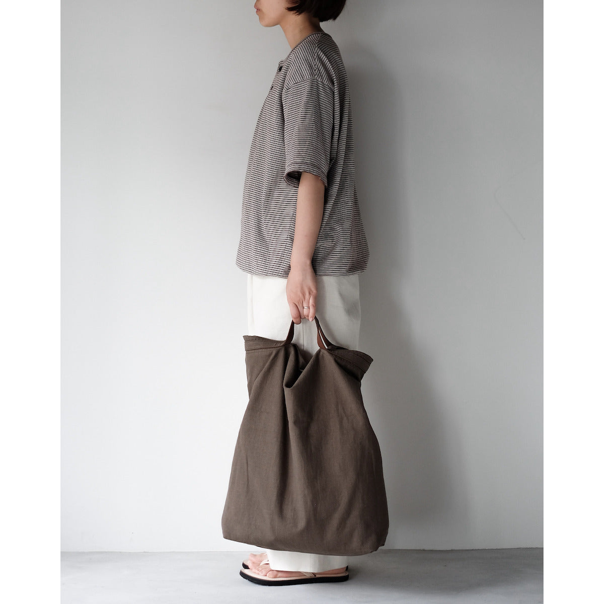 KaILI / COTTON HEMP TRANSFORM BAG M / BROWN