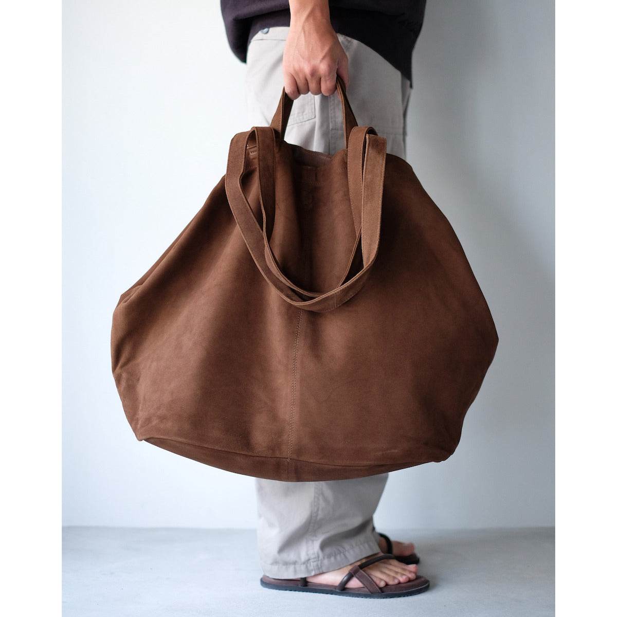 morphee / Double Tote XXL / Oiled Suede Coffee Brown