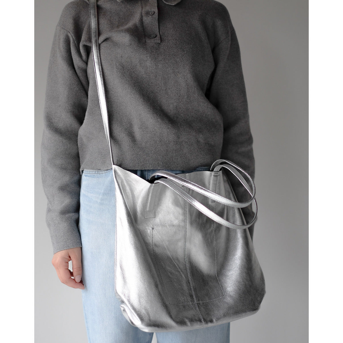 morphee / 3way Medium Tote(L Shoulder) / SILVER
