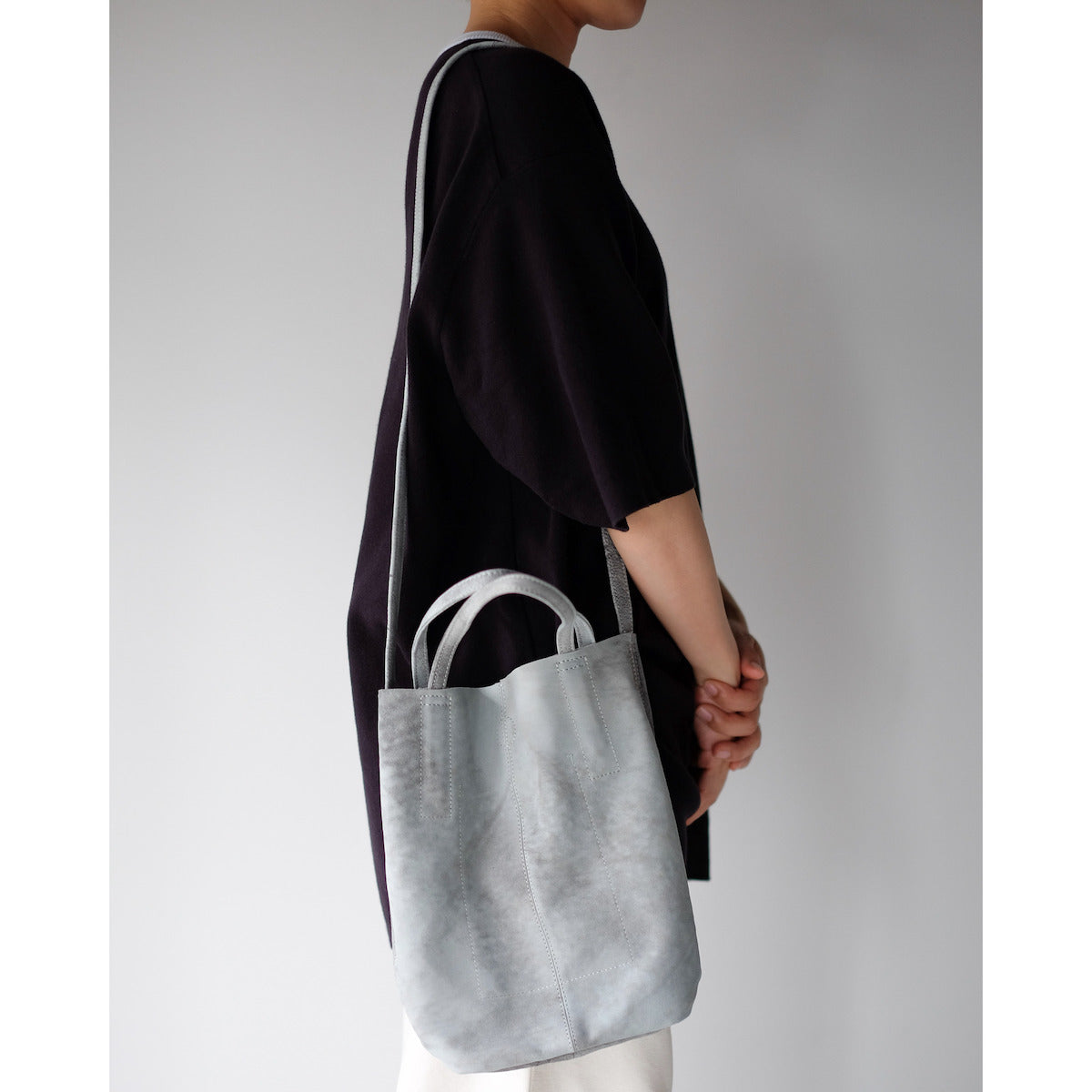 morphee / 2way Small Tote / Antique Suede Light Grey