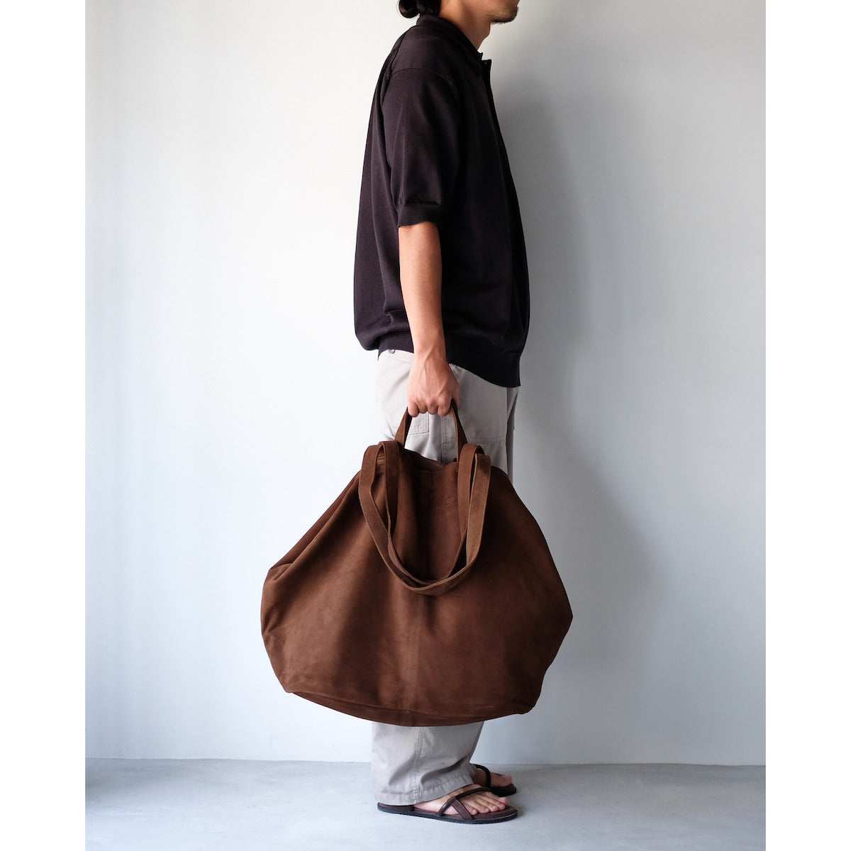 morphee / Double Tote XXL / Oiled Suede Coffee Brown