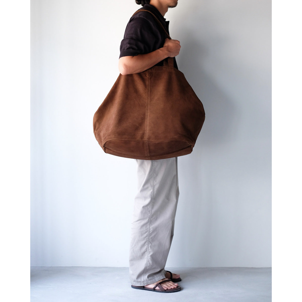 morphee / Double Tote XXL / Oiled Suede Coffee Brown