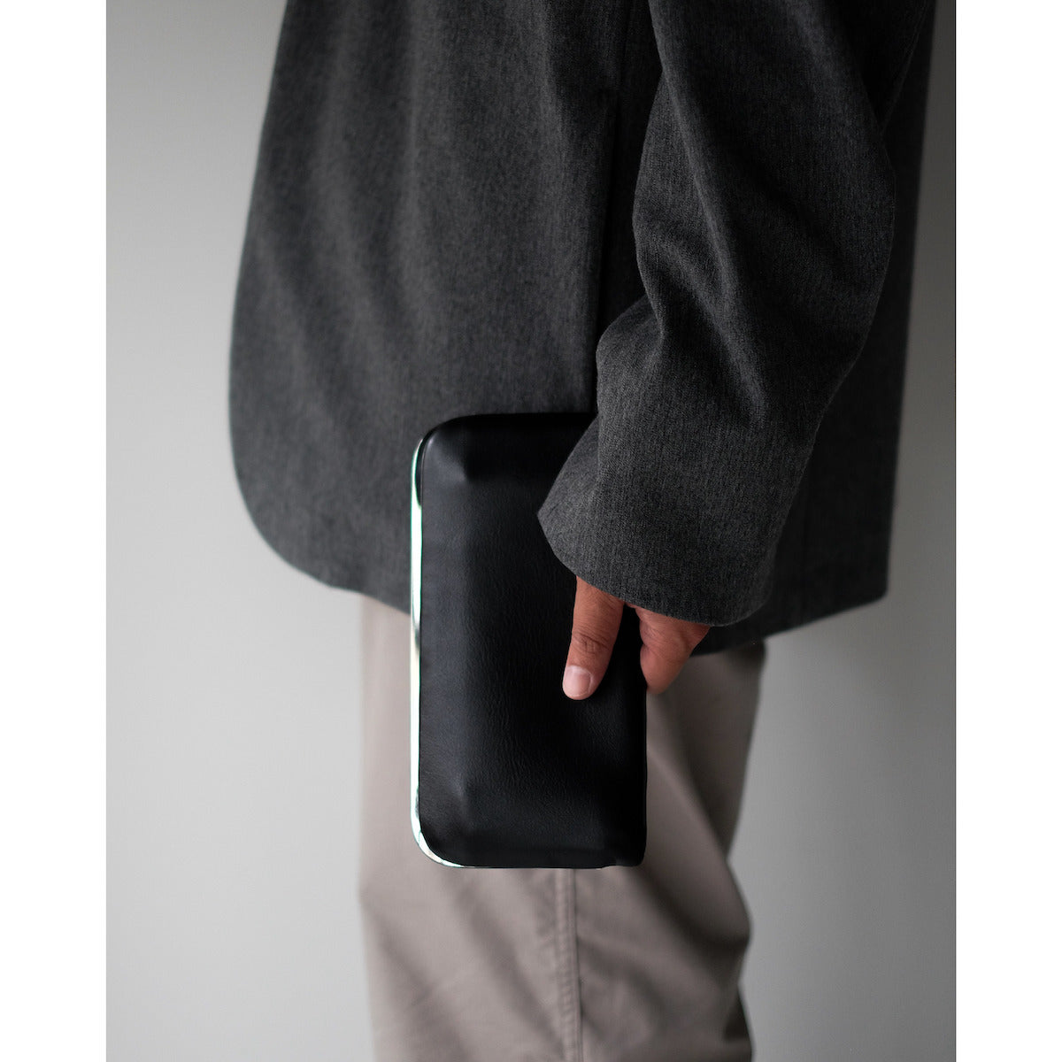 morphee SAC À MAIN / Framed Leather Long Wallet / BLACK（GOLD）