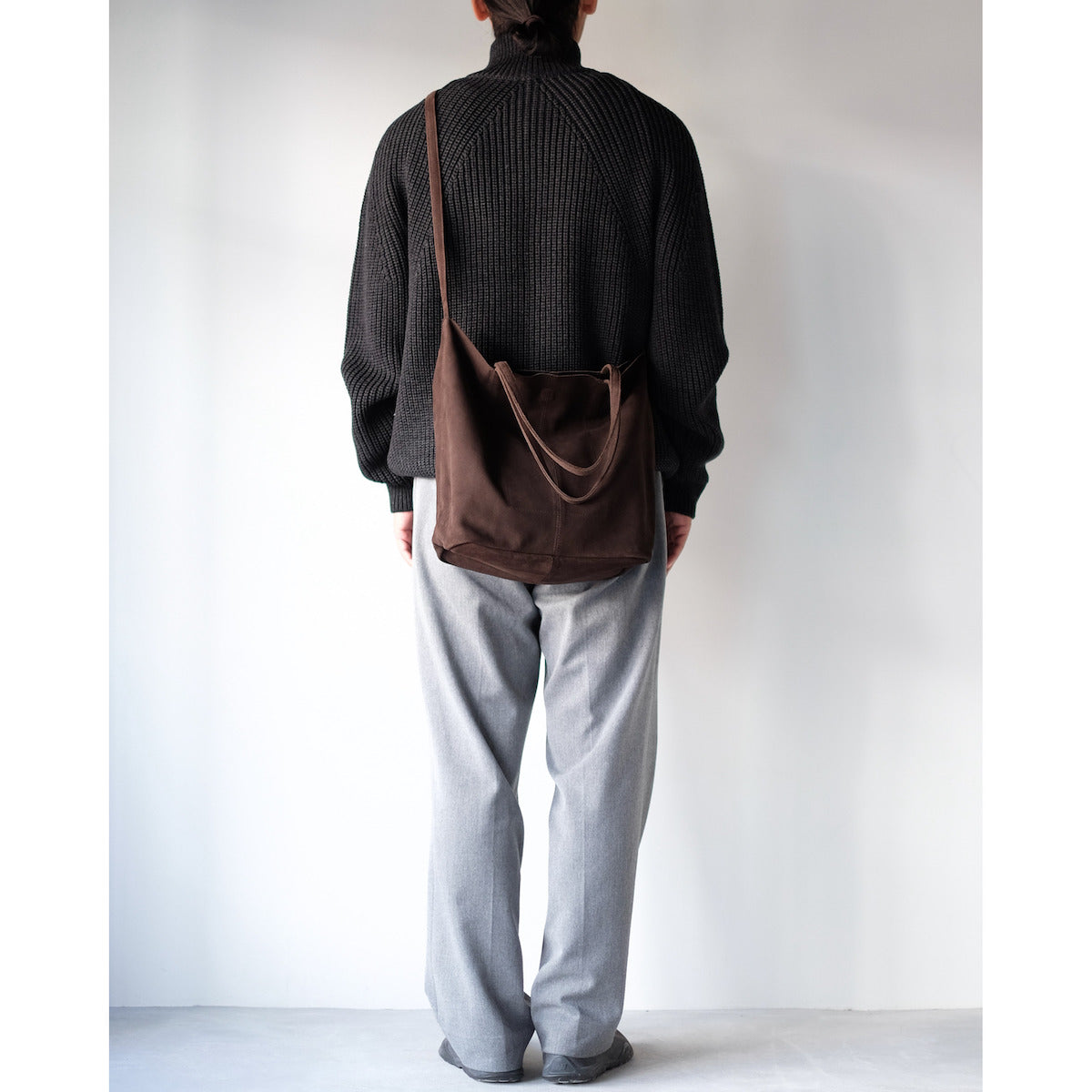 morphee / 3way Medium Tote(L Shoulder) / Oiled Suede Dark Choco