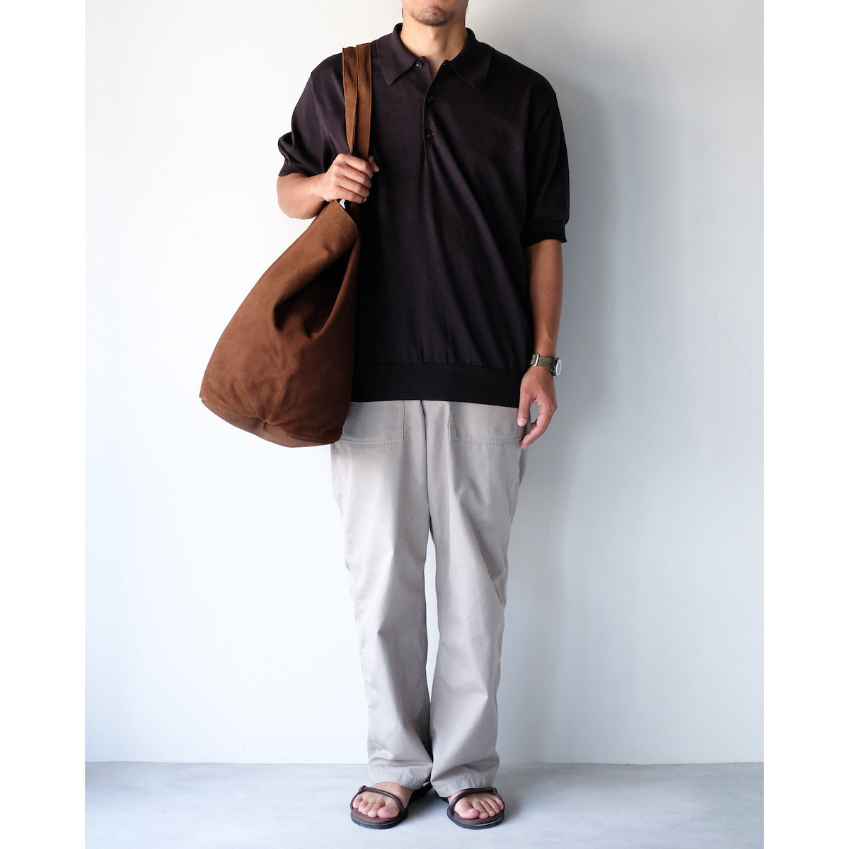 morphee / Double Tote XXL / Oiled Suede Coffee Brown