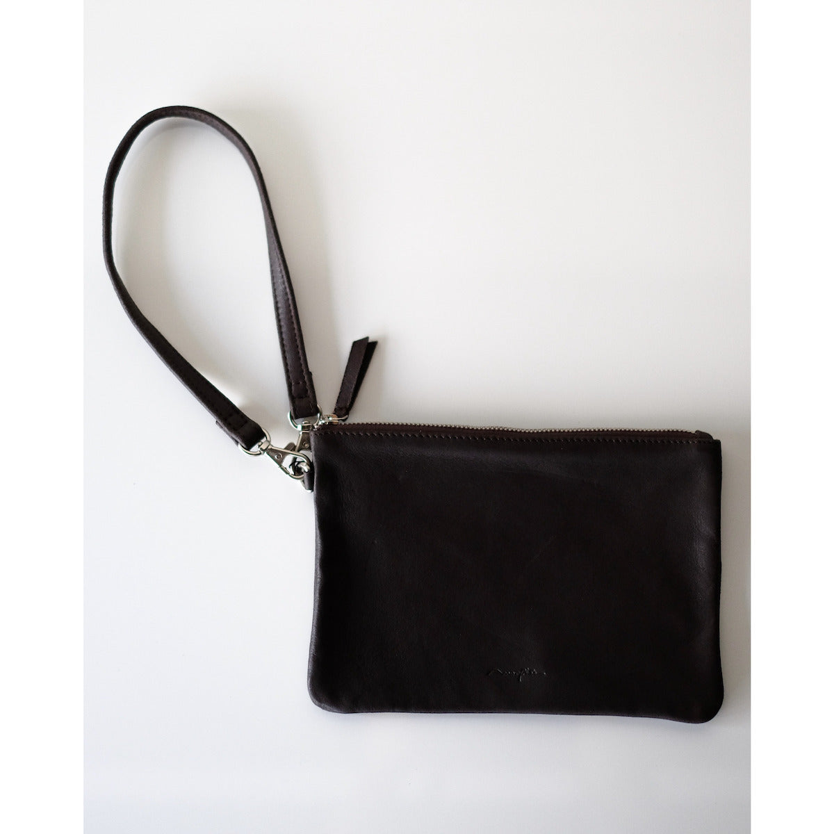 morphee / STRAP LEATHER POUCH / Dark Choco