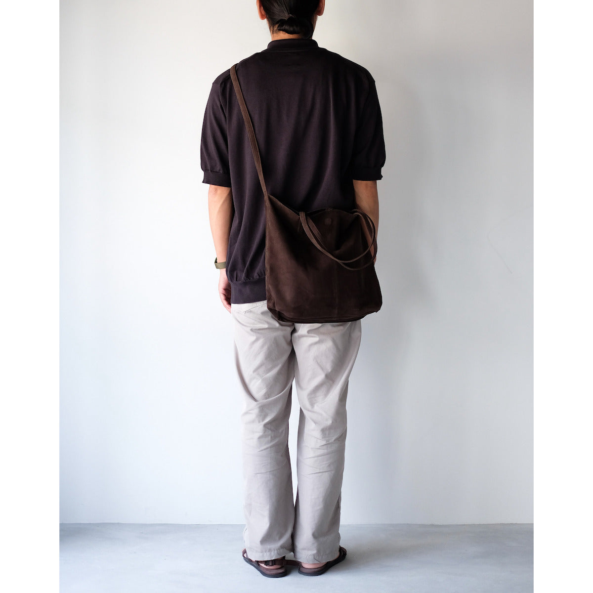 morphee / 3way Medium Tote(L Shoulder) / Oiled Suede Dark Choco