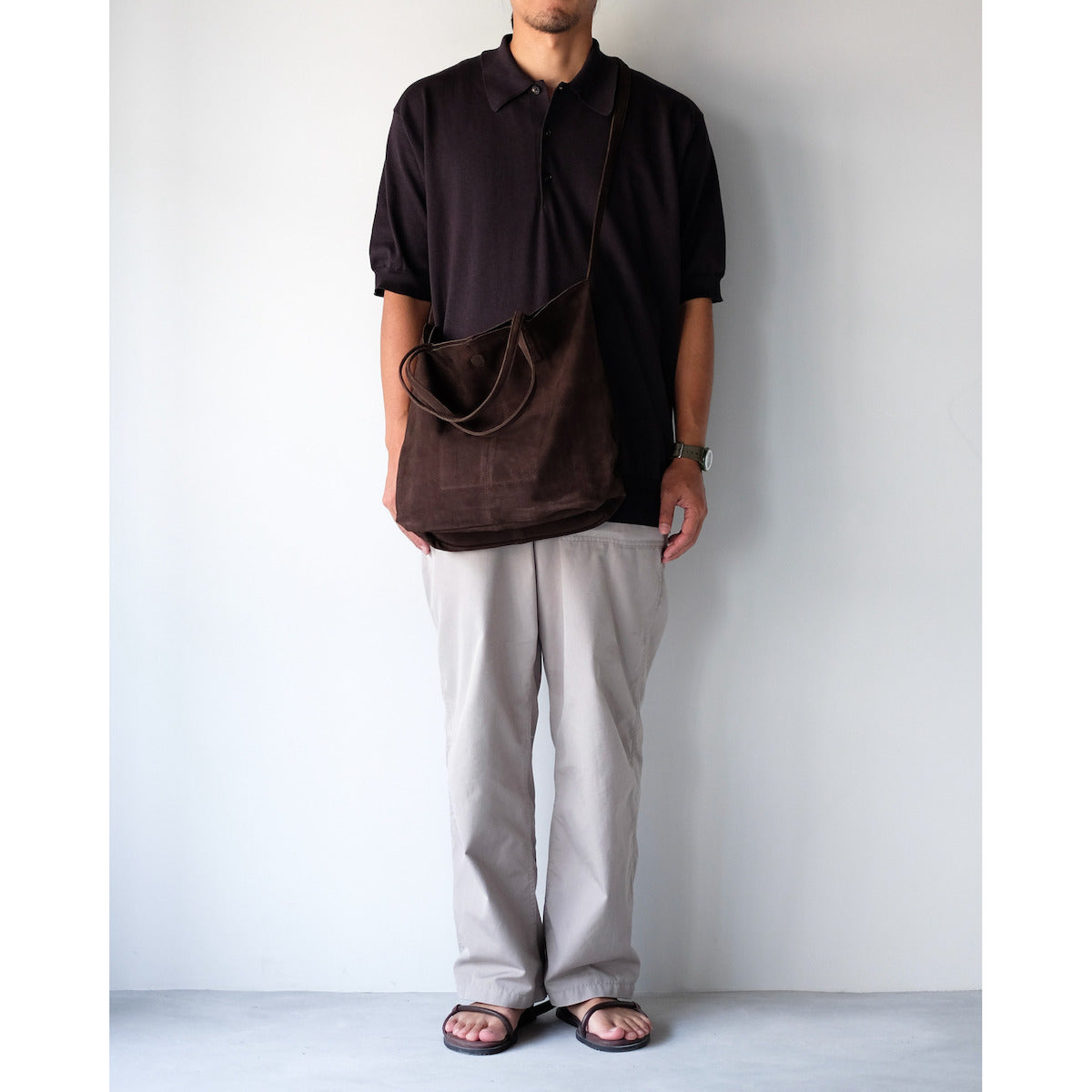 morphee / 3way Medium Tote(L Shoulder) / Oiled Suede Dark Choco