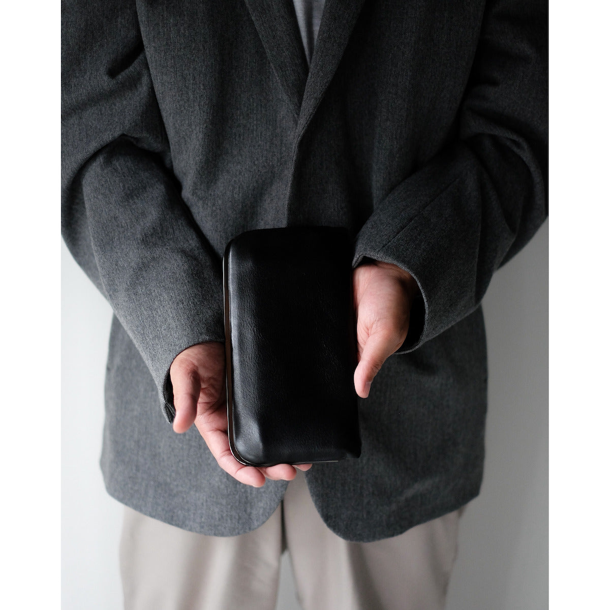 morphee SAC À MAIN / Framed Leather Long Wallet / BLACK（GOLD）