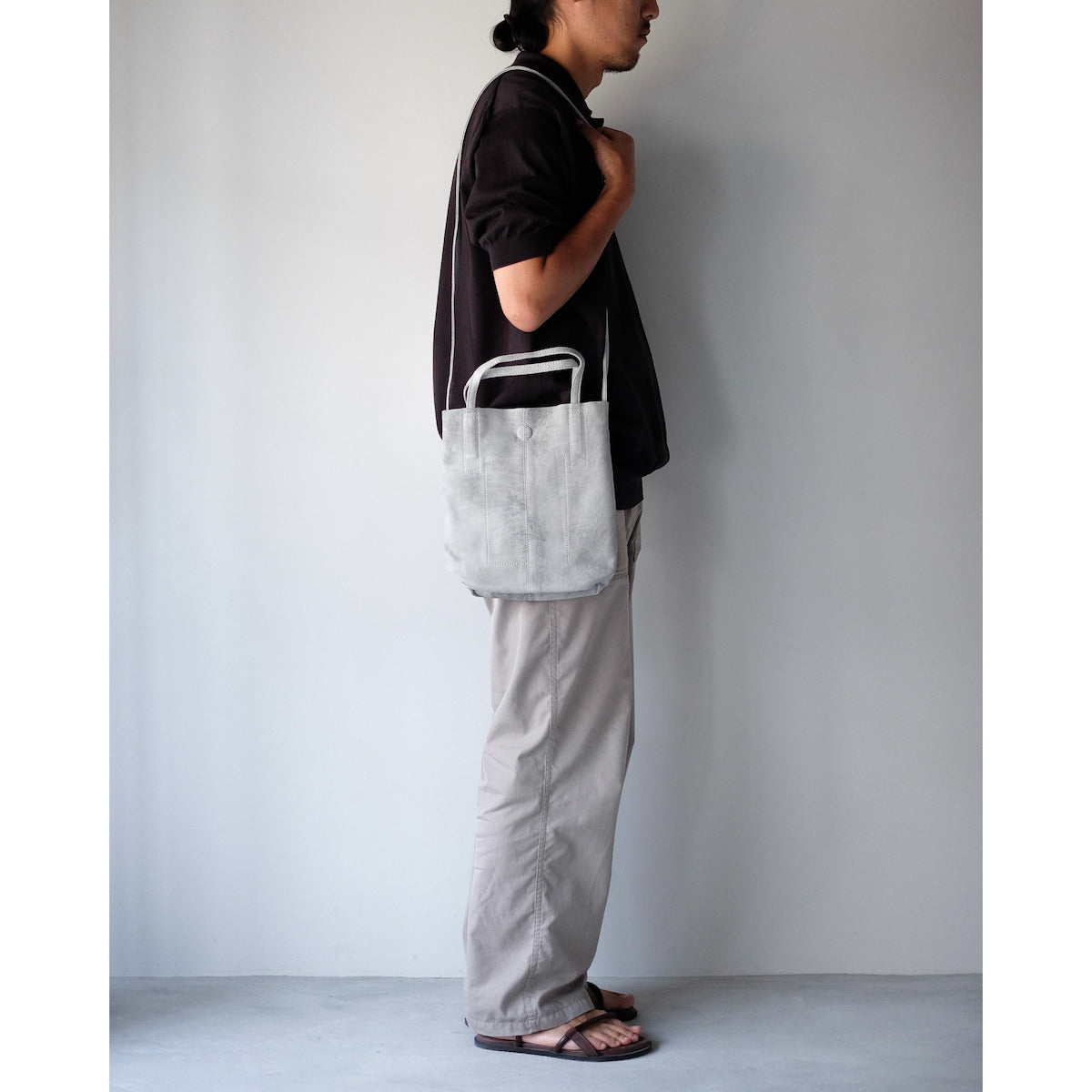 morphee / 2way Small Tote(L Shoulder) / Antique Suede Light Grey