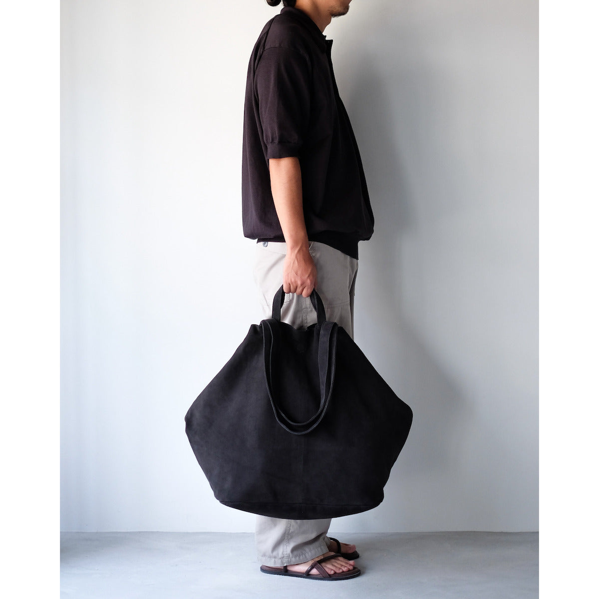 morphee / Double Tote XXL / Oiled Suede Charcoal