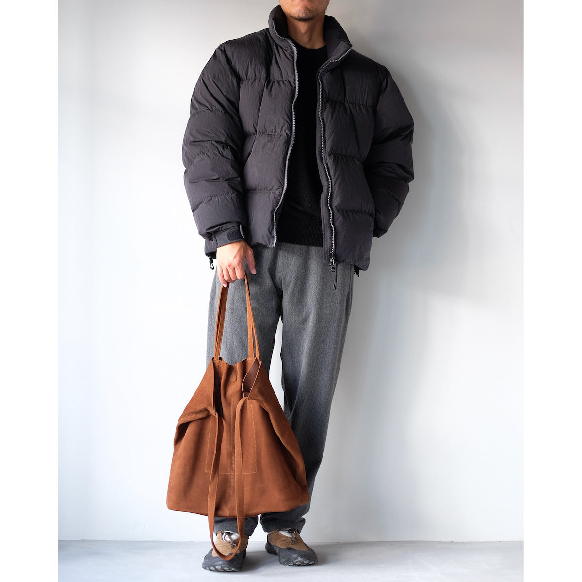 BATONER / Innocent Cashmere Crew Neck / MELANGE BLACK