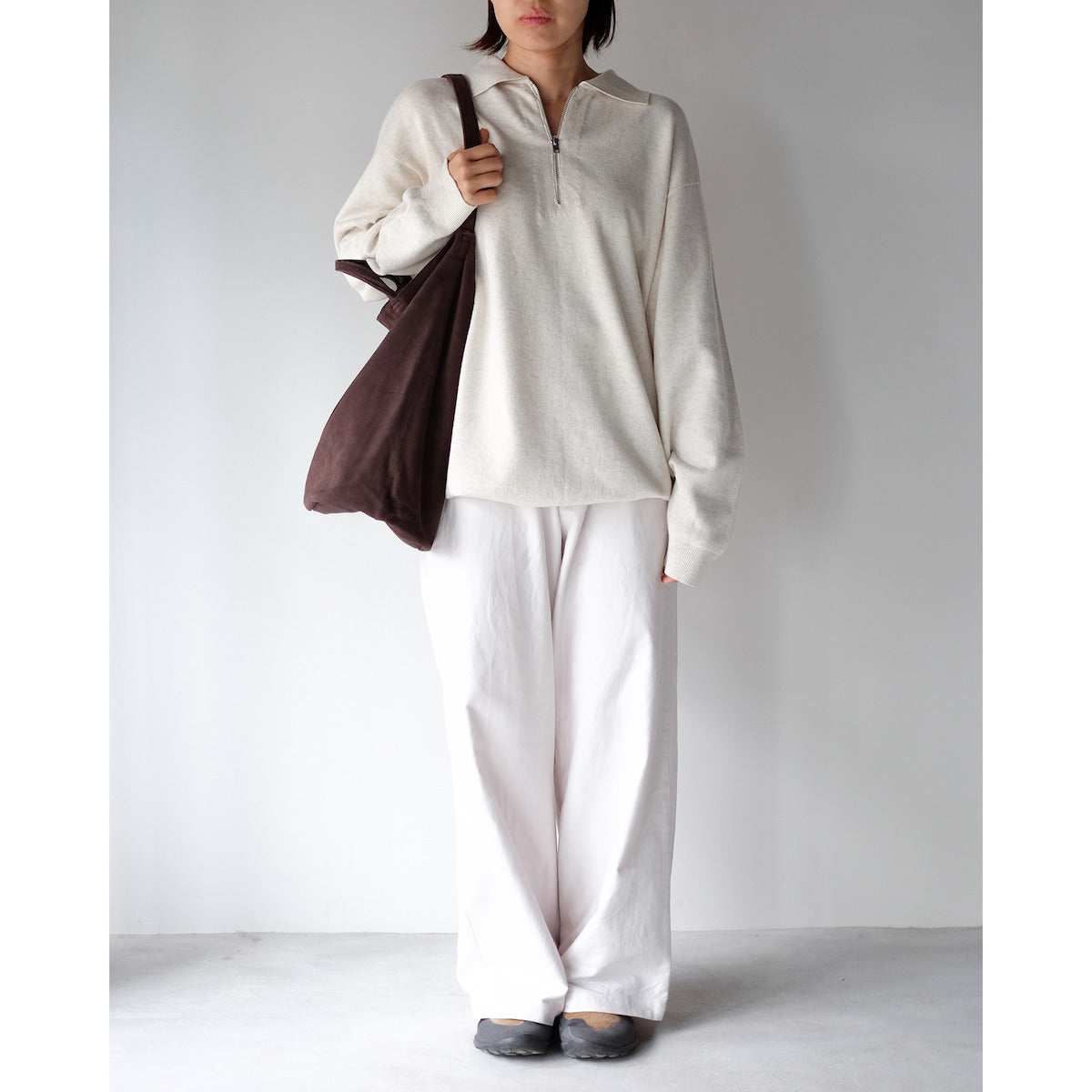morphee / 2way Large Tote / Oiled Suede Dark Choco