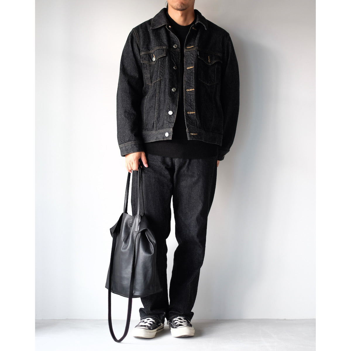 BATONER / Innocent Cashmere Crew Neck / SOLID BLACK