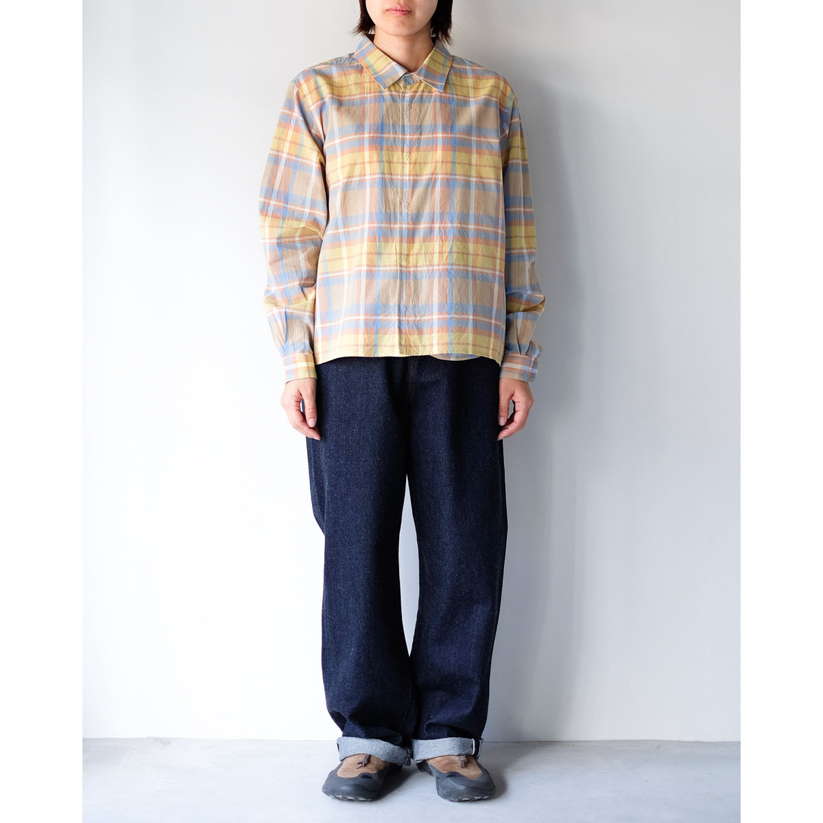 YAECA WOMEN / Relax Square Short Comfort Shirt / BEIGE-CH
