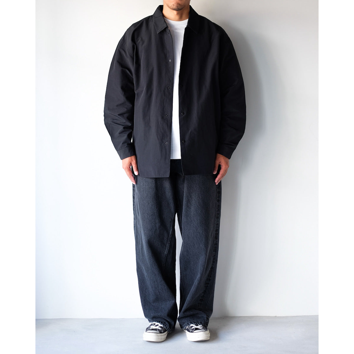 YAECA / Relax Square Comfort Shirt / BLACK