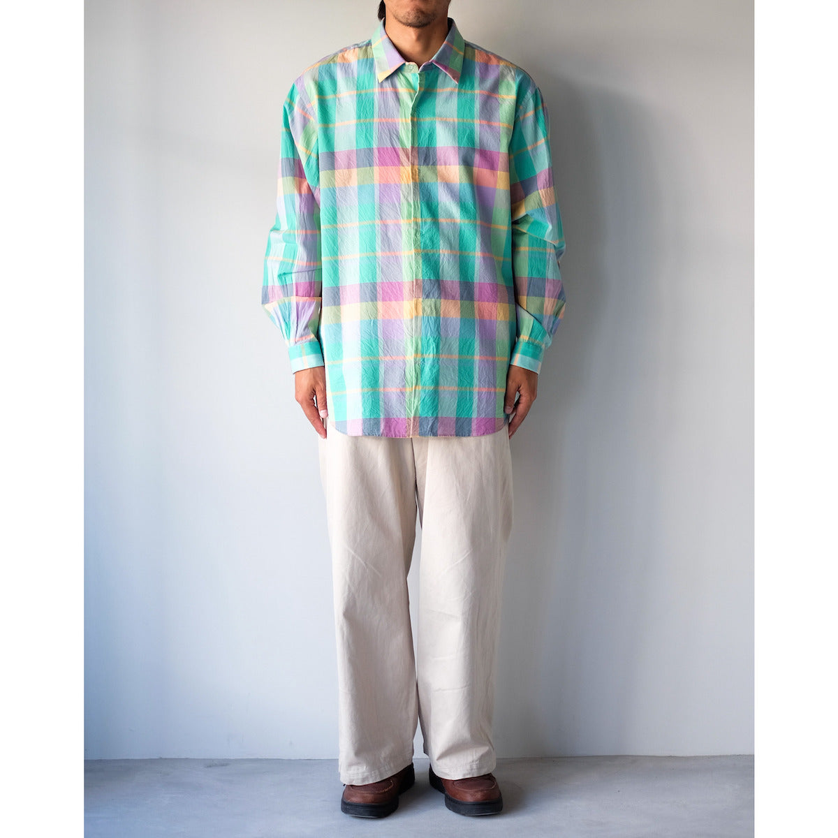 YAECA / Wide Comfort Shirt / GREEN-CH