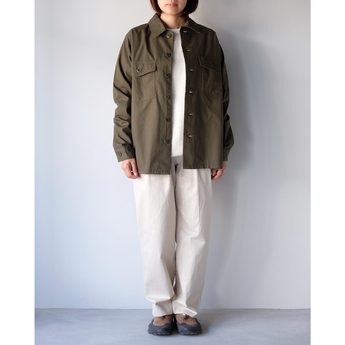 YAECA WOMEN / Baker Shirt / OLIVE